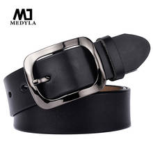 MEDYLA-Cinturón de piel natural para mujer, faja de piel de alta calidad, sin cinturón multicapa, Vestido vaquero, pantalones informales, envío directo 2024 - compra barato