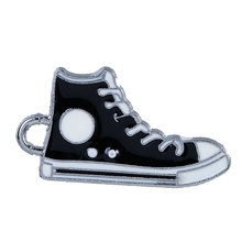 DoreenBeads 10 Silver Color Enamel Black Canvas Shoes Charm Pendants 31x17mm(1 2/8"x5/8") (B22022) yiwu 2024 - buy cheap
