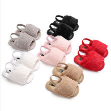 Cute Newborn Baby Girl Princess Fluffy Fur Sandals Slippers Crib Shoes 0-18M 2024 - buy cheap