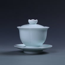 Китайская чайная чаша, элегантные чайные чашки Gaiwan, 120 мл, традиционная керамическая чаша для чая с крышкой, блюдце Zisha Kung Fu, чайная чашка, Прямая поставка 2024 - купить недорого