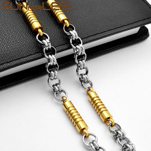 SUNNERLEES Jewelry Stainless Steel Necklace 6mm Geometric Rolo Link Chain Silver Color Gold Plated Men Women Gift SC123 N 2024 - buy cheap