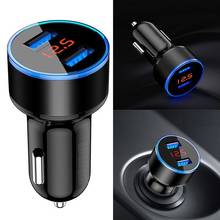 3.1A Dual USB Car Quick Charge  Adapter Digital LED Voltage/Current Display Auto Vehicle Metal Charger For Smart Phone/Tablet 2024 - buy cheap