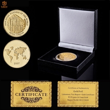 2007 New World Seven Wonders Asia Petra Jordan Medal Gold Plated Challenge Collectible Coin W/ Luxury Box 2024 - buy cheap