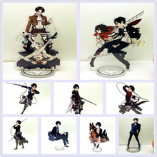 Figura de acción de ataque a los Titanes, juguete acrílico de Levi Mikasa Eren, modelo de 16cm para regalo, fuentes de Anime 2024 - compra barato