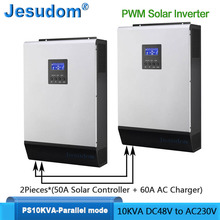 PWM Solar Inverter 10KVA/8KW Built-in 2* 48V50A PWM Solar Charge Controller with 60A AC Charger 2024 - buy cheap