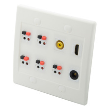 2 Gang 5.1 Speaker Wall Plate With Additional HDMI Toslink Fiber Female To Female Connector 2024 - buy cheap