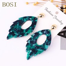 Acrylic Earrings For Women Boho 2019 Acetate Dangle Drop Earings Fashion Big Green Bohemian Accessories Geometric Luxury Trendy 2024 - buy cheap