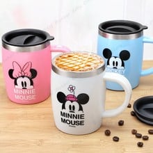 Genuine Disney Mickey Minnie 420ML Cartoon Men Cups Dual-use Office Mugs Women Portable Pupils Stainless Steel Kettle Leak-proof 2024 - buy cheap