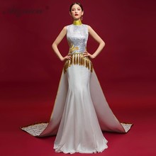 Vestido longo de cheongsam, vestido da moda para mulheres, vestido fino de sereia, qi pao, vestido de noite chinês, qipao oriental 2024 - compre barato
