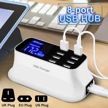 Hub de carregador rápido usb 3.0, 8 portas, carregador de parede multi usb para celular, estação de carga rápida, plugue de ue, eua, reino unido 2024 - compre barato