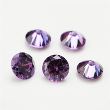 10pcs/lot 4.0~20mm Round Shape Loose CZ Stone Purple Color AAAAA Cubic zirconia Synthetic Gems For Jewelry DIY Stone 2024 - buy cheap