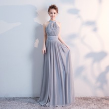 Bridesmaid Dresses Long Gray Chiffton Bridesmaid Group Sisters Dress  For Wedding Party 4 Styles  V Neck Beach Mingli Tengda 2024 - buy cheap