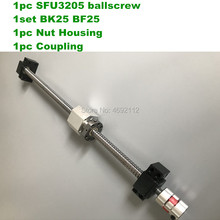 Husillo de bolas SFU 3205 de 300 a 600mm con extremo mecanizado + 3205 Ballnut + soporte de extremo BK/BF25 + carcasa de tuerca + acoplamiento para CNC 2024 - compra barato