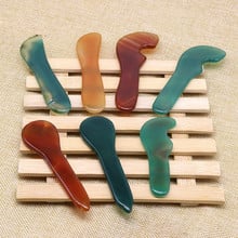 Agate jade scraping board ribs acupuncture points facial facial scraping massage  dialing rod shaving 2024 - buy cheap