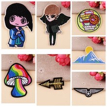 Mix Design Boy and Girl Clothes Patch Iron On Embroidery Patches Mushroom Applique Motifs Sew On Garment Stickers Cartoon badges 2024 - buy cheap