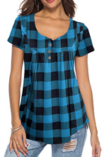 Women Tops S-XXL Womens Tops And Blouses Tunic Shirt Ladies Tops Plaid Short Sleeve Long Woman Clothes  2024 - buy cheap