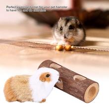 Wooden Animal Tunnel Exercise Tube Chew Toy for Rabbit Ferret Hamster Guinea Pig 2024 - buy cheap