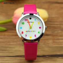 promotion NAZEYT kids watch little boys girls lovely color scale face quartz watch simple dial easy learn time for student clock 2024 - buy cheap