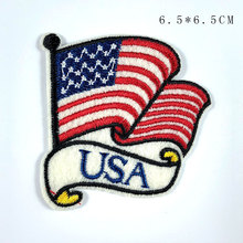 Hot Sale USA Flag Stripe Appliques Iron On Biker Patch Punk Patches DIY Stickers For Clothes Embroidery Patch Sewing Accessory 2024 - buy cheap