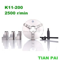 Taipai-mandril de torno autocentrante de 3 mordazas, Portabrocas de acero endurecido de 8 pulgadas para fresadora de perforación, K11-200 2024 - compra barato