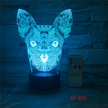 Cute Cat Lamp 7 Colors Changing Nightlight Atmosphere Light 3D Mood Touch Lamp Home Decor Dropshipping AW-669 2024 - buy cheap