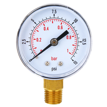 1pc Low Pressure Gauge 0-15 PSI 0-1 Bar 1/4 BSPT 70x50x22mm For Fuel Air Oil Gas Water 2024 - buy cheap