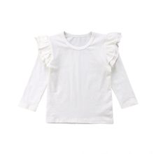 Однотонные гофрированные Детские футболки для девочек 2024 - купить недорого