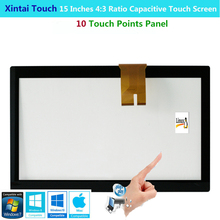 Xintai Touch 15 Inches 4:3 Ratio Projected Capactive Touch Screen Panel With 10 Touch Points Plug&Play 2024 - buy cheap