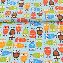 Scrapbooking Tissue Crafts Quilting Patchwork Blue Cotton Fabric Cute Owls Design Sewing Bedding Twill Cloth Tecido Decoration 2024 - buy cheap