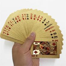 Золотой колода игральных карт золота Фольга Набор для игры в покер магические карты с покрытыем цвета чистого 24 каратного золота Пластик Фольга покер прочный водостойкие карты 2024 - купить недорого