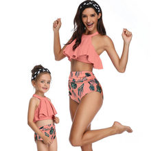 Bañador a juego para madre e hija, traje de baño para mujer y niña, Tanikini con volantes, ropa de playa Traje de baño Floral 2019 2024 - compra barato