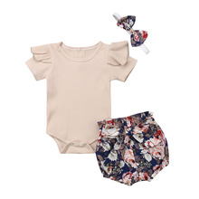 3PCS Newborn Baby Girl Clothes Romper Jumpsuit+Tutu Pants +Headband Outfit Set 2024 - buy cheap