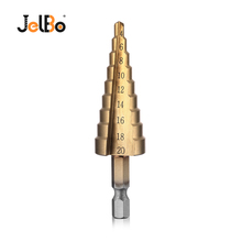JelBo HSS ступенчатое сверло с титановым покрытием, шестигранный хвостовик, спиральное ядро, сверло для заточки отверстий, пила, Деревообрабатывающие инструменты для металла 2024 - купить недорого