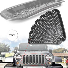 For Wrangler JK 2007-2017 Front Insert Mesh Grille Grill Trim Kit for Jeep Black ABS Plastic Automobile Spare Parts Accessories 2024 - buy cheap