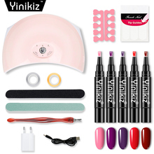 Yinikiz 15pcs/set Nail Polish Pen Nail Art Set 36w Uv LED Lamp 5 Colors One Step Nail Gel Polish Pen Kit 2024 - buy cheap