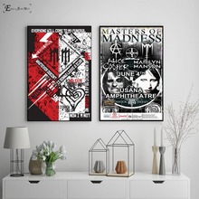 Marilyn Manson Black And White Vintage Poster Prints Oli Painting On Canvas Wall Art Murals Pictures For Living Room Decoration 2024 - buy cheap