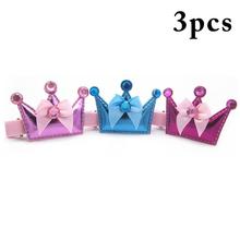 New Designs Pet Hair Clips Cute Stylish Crown Shape Dog Hair Clips Puppy PU Leather Hair Accessories For Pet Dog 2024 - buy cheap