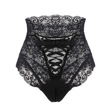 Women Sexy  High Waist Thong&Briefs  Lady Girls Floral Transparent Lace Underwear Lingerie Exotic Panties 2024 - buy cheap