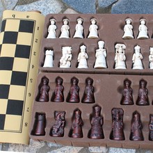 Ajedrez antiguo de resina, figuras grandes de ajedrez con forma de cuero, piezas de juego de mesa, regalo de cumpleaños para padres e hijos, Easytoday 2024 - compra barato