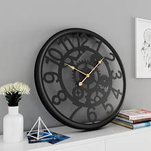 Gear wrought iron clock industrial wind wall clock living room personality creative home mute mechanical decorative wall clock 2024 - buy cheap
