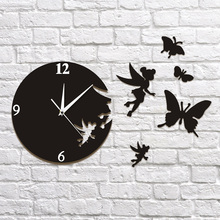 1Piece Fairy Angel Flew Away Wall Art Decorative Clock Flying Butterflies And Angel 3D Wall Clock Modern Design Nursery Decor 2024 - buy cheap