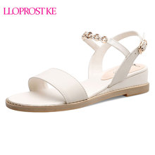 Lloprost ke 2019 wholesale size 43 sandals women cow leather shoes simple solid colors summer shoes woman casual shoes H253 2024 - buy cheap