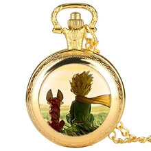 Popular the Little Prince Movie Theme Quartz Pocket Watch Necklace Fob Clock With Chain Necklace Pendant Gift For Children Boys 2024 - buy cheap