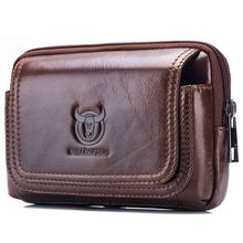 BULLCAPTAIN Male Purse Leisure Sling Bag Small Pocket New Men Waist Bag Leather Sling Cigarette Bag Mobile Phone Bag 2024 - buy cheap