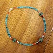 NK198 непальское ожерелье ручной работы этническое тибетское 3 большие круглые бусины Мини индейка камень ожерелье для женщин 2024 - купить недорого