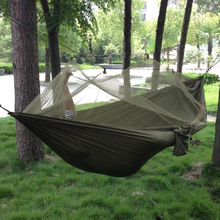 Hamaca portátil con mosquitera para acampar al aire libre, cama colgante para exteriores para 1 o 2 personas, tela de paracaídas de alta resistencia, exteriores, acampada, camping, caza 2024 - compra barato