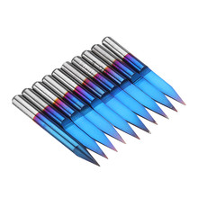 10pcs 0.1/0.2/0.3mm 25 Degree Engraving Bit Blue-nano Coated Carbide Flat Bottom PCB Engraving Bit CNC Router Tool Durable 2024 - buy cheap