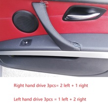 3PCS RHD / LHD Hand Sewing Microfiber Leather Right / Left Door Handle Pull Cover Trim For BMW 3 Series E90 E91 320 325 330 318 2024 - buy cheap