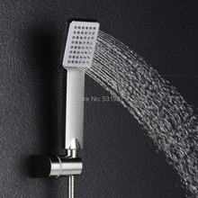 Square Shower Head Brushed Nicel Hand Held Shower Wall Mount ABS Shower Set With Hose and Holder High Quality Free Shipping 2024 - buy cheap
