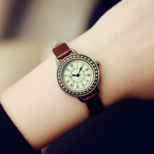 Shellhard Retro Elegant Ladies Slim Leather Wrist Watch Roman Numerals Small Face Thin Leather Quartz Wrist Watch For Women 2024 - buy cheap